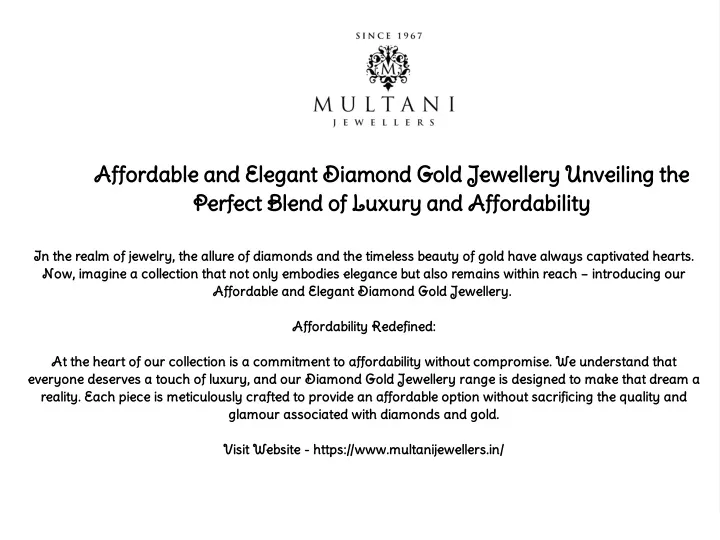 affordable and elegant diamond gold jewellery