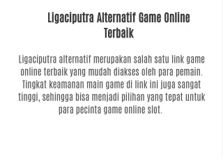 Ligaciputra Alternatif Game Online Terbaik