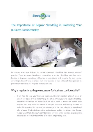 the importance of regular shredding in protecting