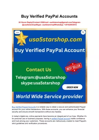 Buy usa Verified PayPal Accounts