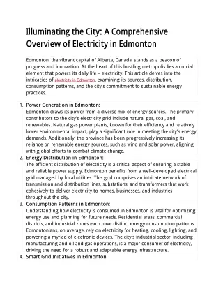 electricity in Edmonton