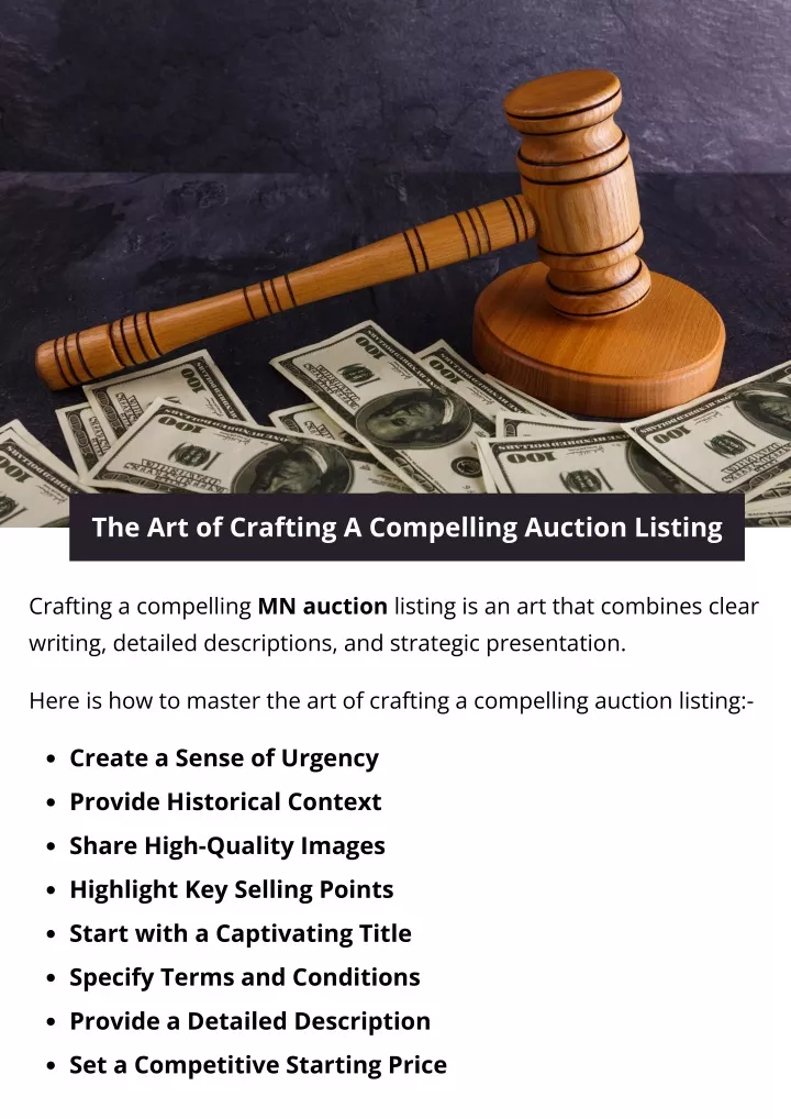 the art of crafting a compelling auction listing