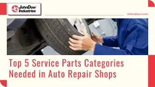 Top Five Essential Service Parts Categories for Auto Repair Shops