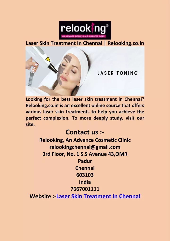 laser skin treatment in chennai relooking co in