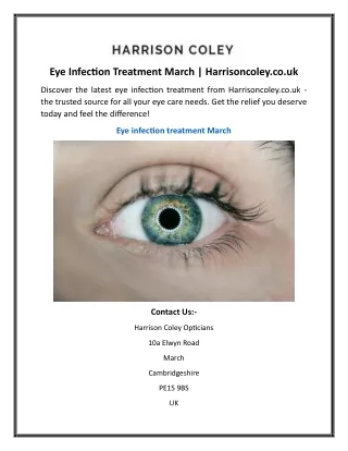 Eye Infection Treatment March  Harrisoncoley.co.uk