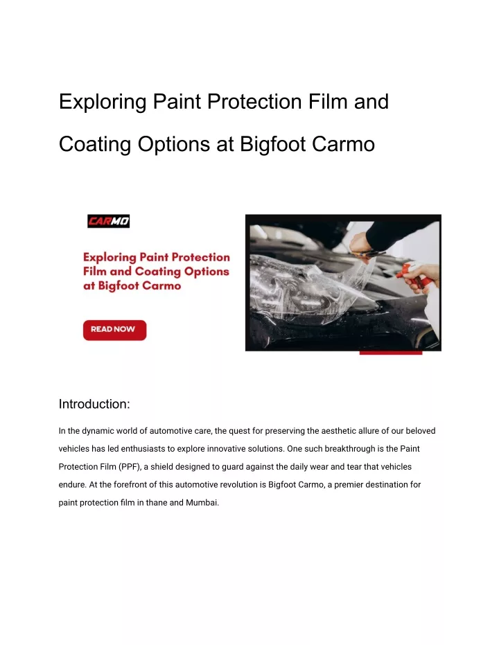 exploring paint protection film and