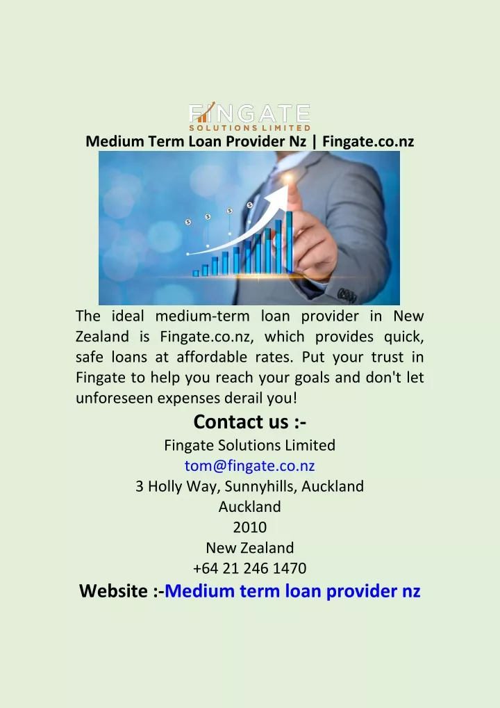 medium term loan provider nz fingate co nz