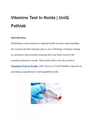 vitamins test in noida uniq