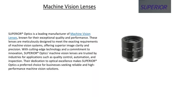 machine vision lenses