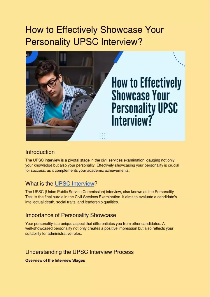 how to effectively showcase your personality upsc interview
