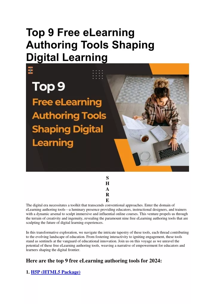 top 9 free elearning authoring tools shaping