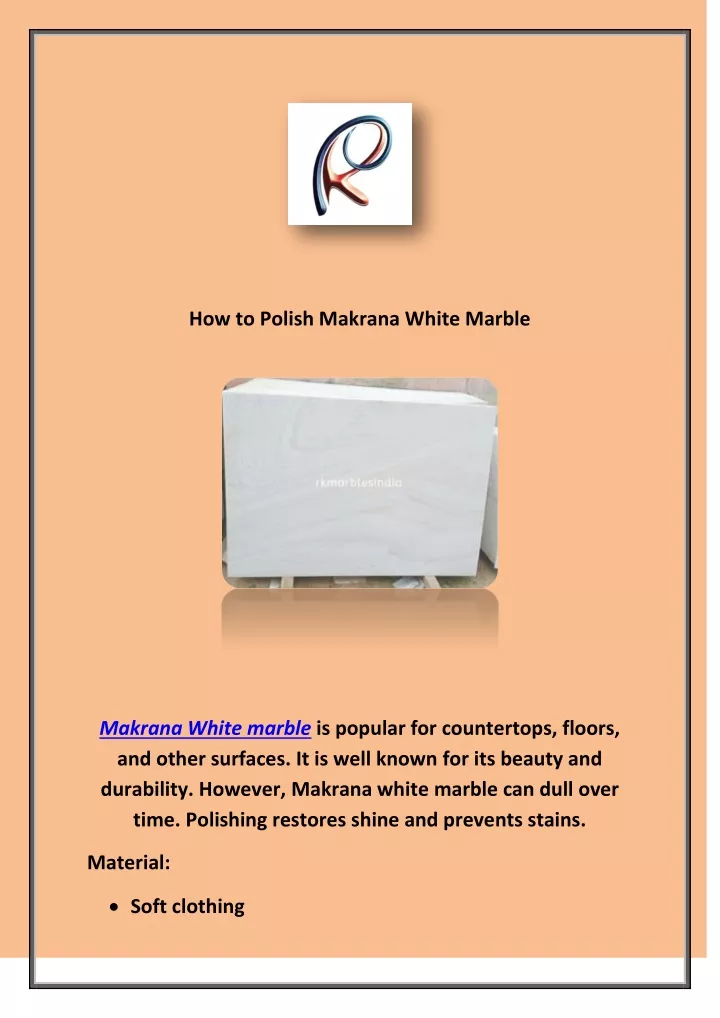 how to polish makrana white marble