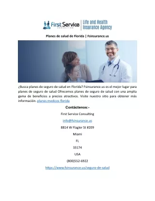 Planes de salud de Florida | Fsinsurance.us