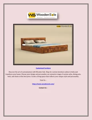 Wooden Sole: Custom-Made Furniture Online in India | Personalize Your Living