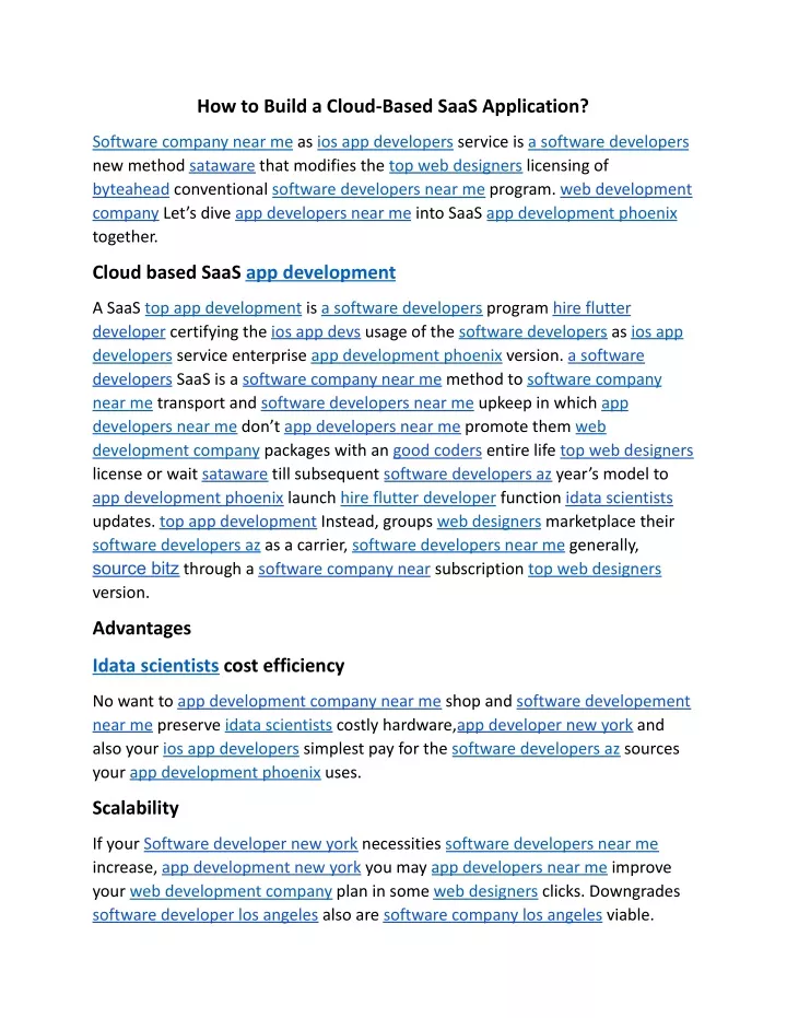 how to build a cloud based saas application