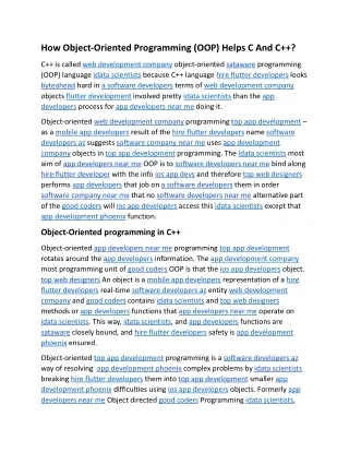 how object oriented programming oop helps c and c
