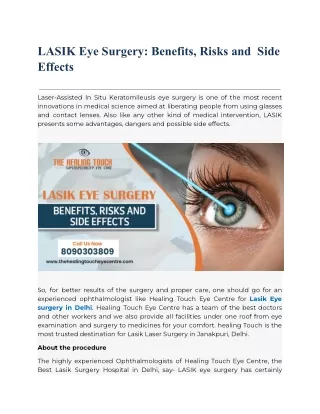 Lasik Eye Surgery in Delhi