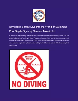 Navigating Safely_ Dive into the World of Swimming Pool Depth Signs by Ceramic Mosaic Art