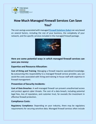 How Much Managed Firewall Services Can Save You?