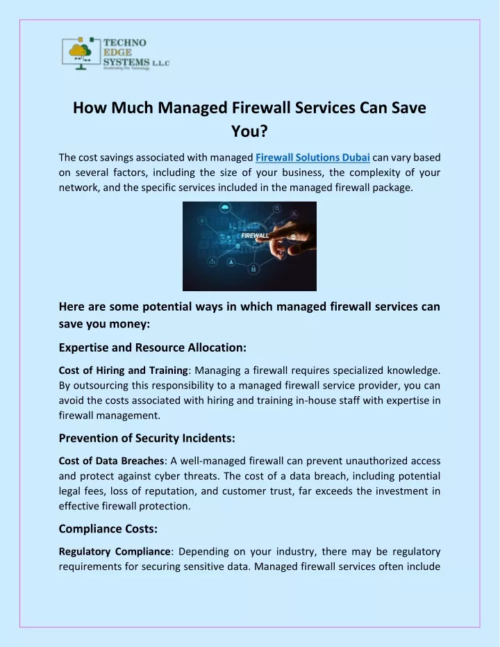 how much managed firewall services can save you