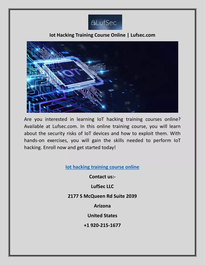 iot hacking training course online lufsec com