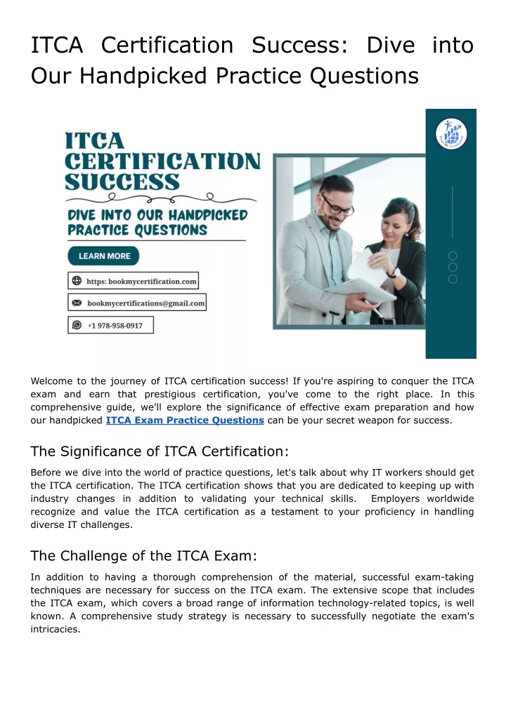 itca certification success dive into