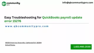 Easy Troubleshooting for QuickBooks payroll update error 15276