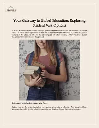 Your Gateway to Global Education Exploring Student Visa Options
