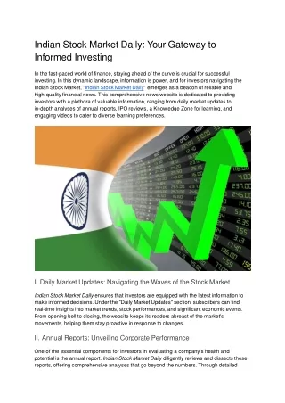 Indian Stock Market Daily_ Your Gateway to Informed Investing