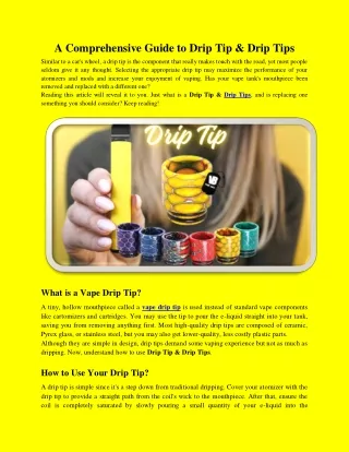 a comprehensive guide to drip tip drip tips