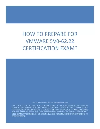 how to prepare for vmware 5v0 62 22 certification