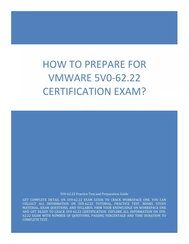 how to prepare for vmware 5v0 62 22 certification