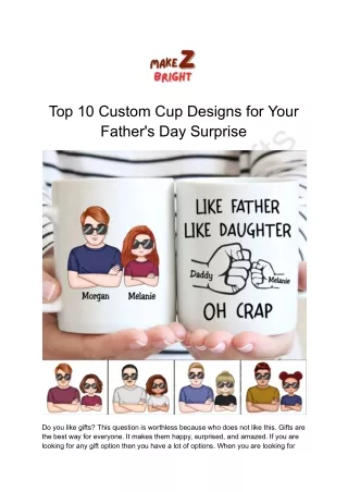 Top 10 Custom Cup Designs for Your Father's Day Surprise