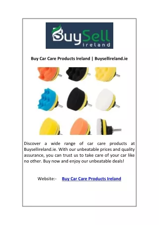 Buy Car Care Products Ireland | Buysellireland.ie
