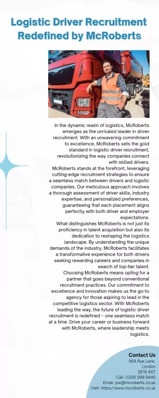Logistic Driver Recruitment Redefined by McRoberts
