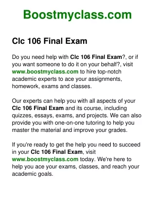 Clc 106 Final Exam