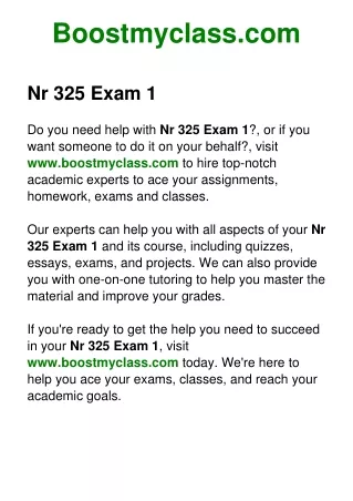 Nr 325 Exam 1