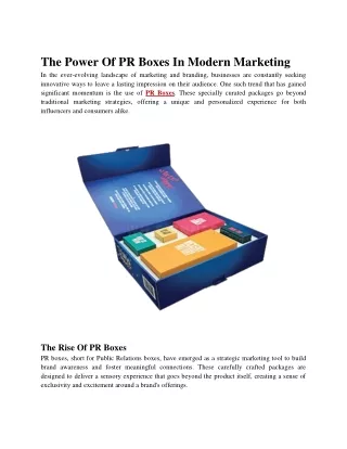 The Power Of PR Boxes In Modern Marketing