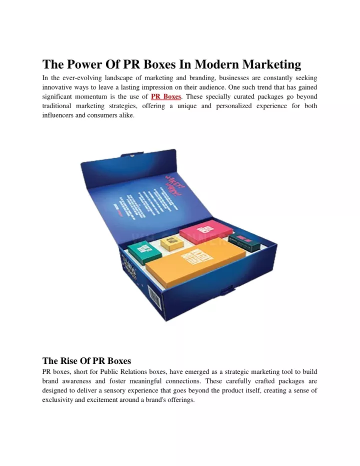 the power of pr boxes in modern marketing