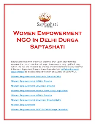 Women Empowerment NGO In Delhi Durga Saptashati