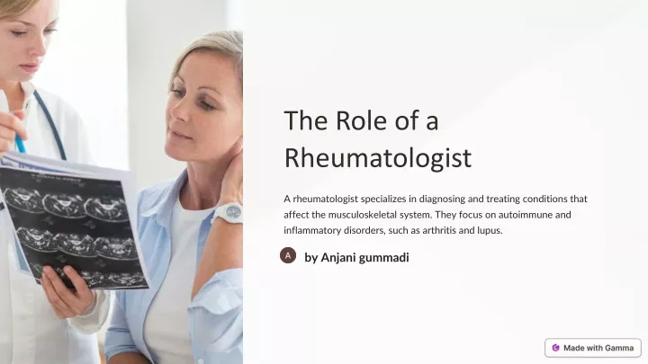 the role of a rheumatologist