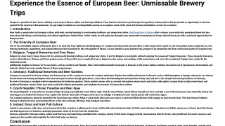 Experience the Essence of European Beer_ Unmissable Brewery Trips