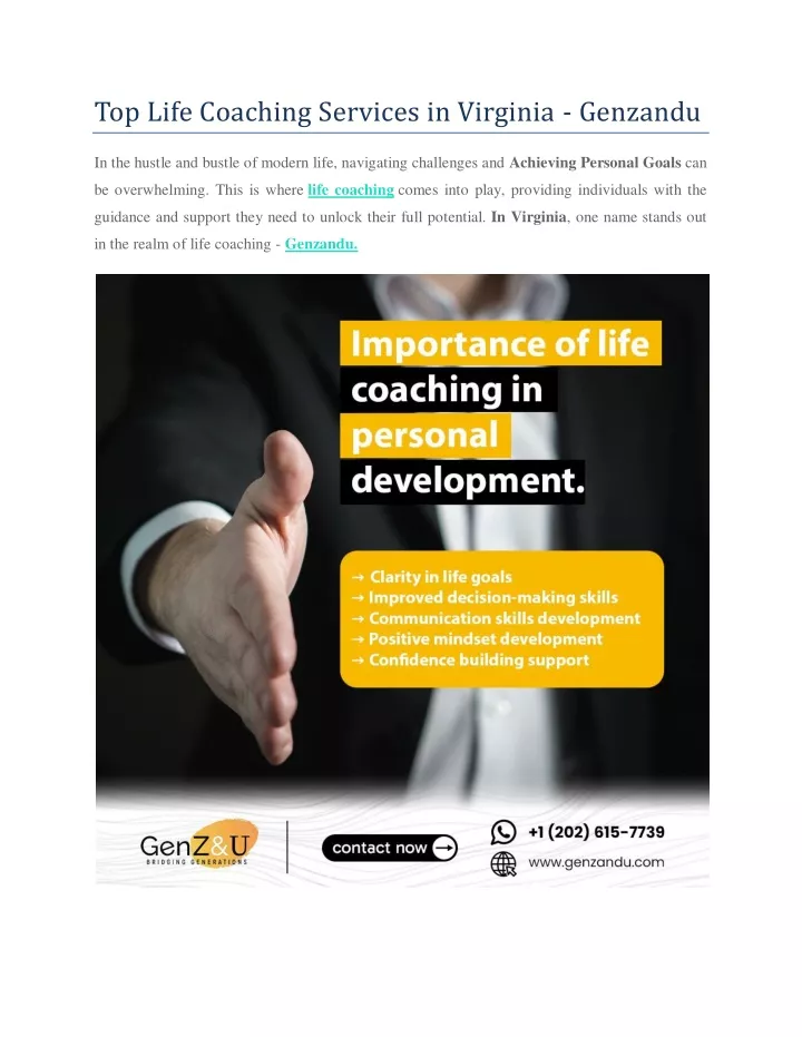 top life coaching services in virginia genzandu