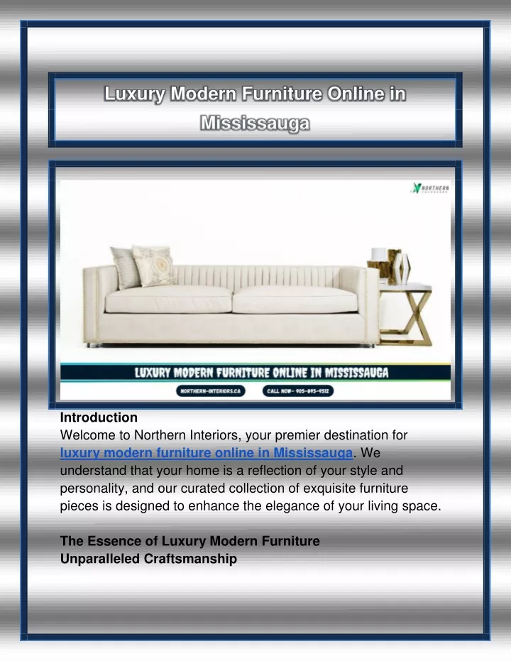 luxury modern furniture online in mississauga