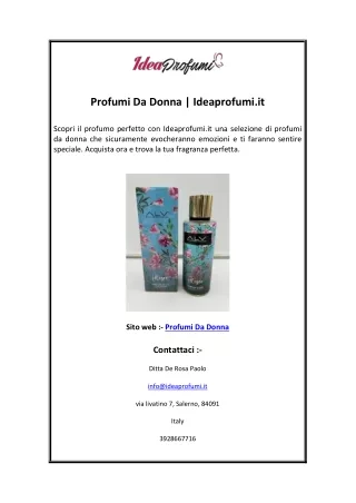 Profumi Da Donna | Ideaprofumi.it