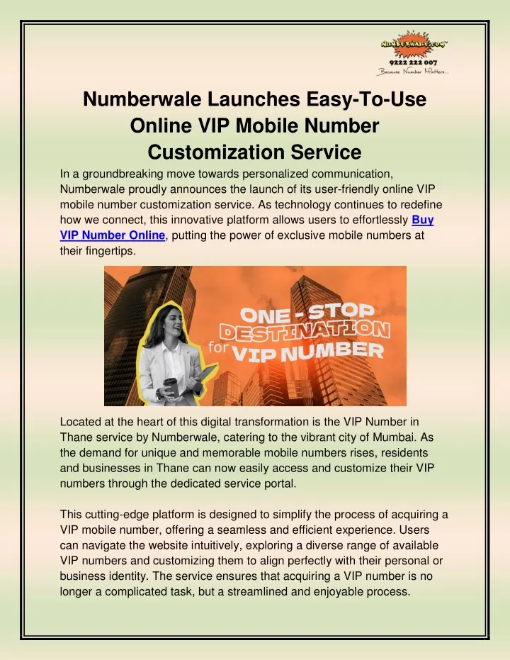 numberwale launches easy to use online vip mobile
