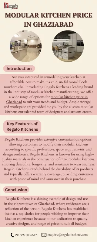 Modular Kitchen Price In Ghaziabad | Regalo Kitchens