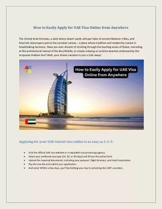 how to easily apply for uae visa online from
