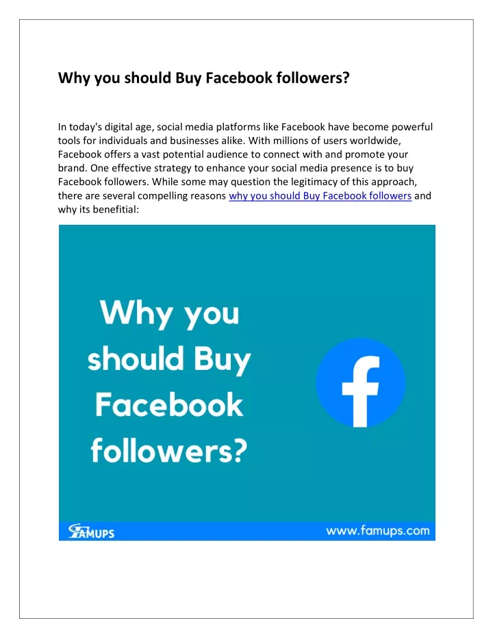 why you should buy facebook followers