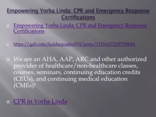 Empowering Yorba Linda: CPR and Emergency Response Certifications